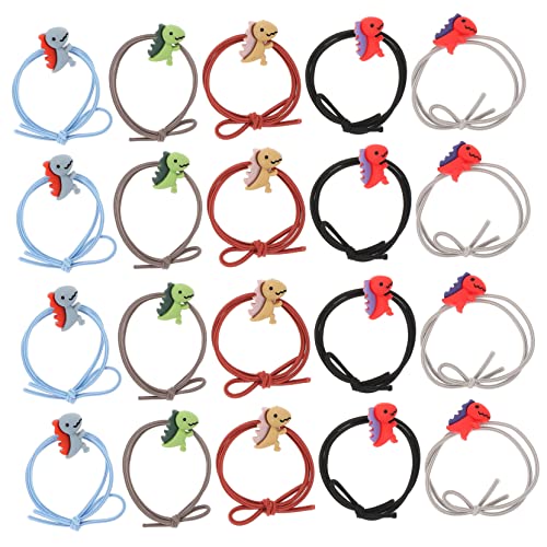 NIYANGLE 20 Stück Teiliges Elastisches Haargummi mit Niedlichen Dinosaurier Cartoon Designs Dehnbar und Schonend für Mädchen Jahre Bunte Haarschmuck Seile für Alltag Fest und Schule von NIYANGLE