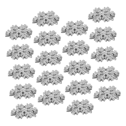NIYANGLE 20 Stück Teiliges Schneeflocken Haarclip mit Funkelnden Strasssteinen Silberne Metall Haarspangen für Damen Rutschfest Leicht für Lange Dicke Haare Weihnachts und Winterparty von NIYANGLE