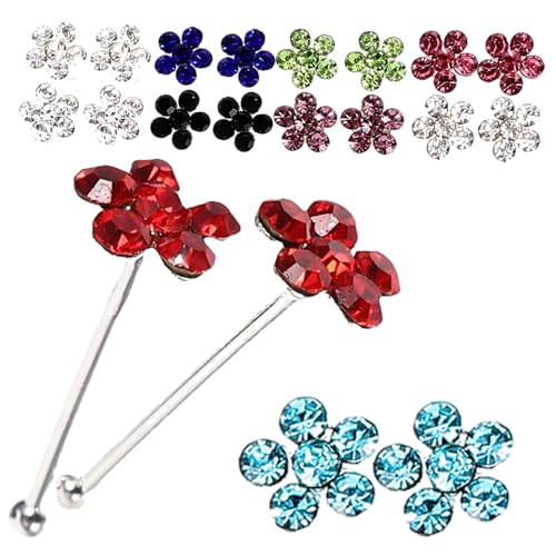 NIYANGLE 20Stücke Nasenstecker Box Dekorative Nasenschmuck Körper Piercing Accessoires für Damen Herren Hypoallergenes Material Kreative Designs Sicher Rostfrei von NIYANGLE