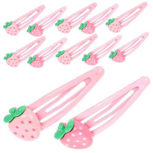 NIYANGLE 20stücke Erdbeer-haarspangen Für Mädchen Dekorative Haarspangen Aus Hochwertigem Material Einfach Anzuwendende Haarnadeln Mit Cartoon-erdbeeren Vielseitiger Haar-schmuck Für von NIYANGLE