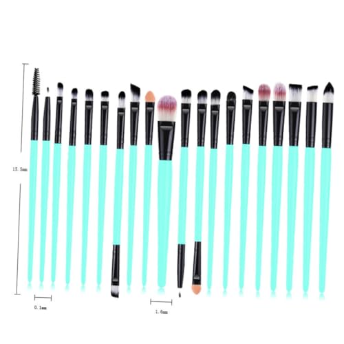 NIYANGLE 20stücke Teiliges Lidschattenpinsel Set Mit Nylonborsten Wimpern Und Eyeliner-pinseln Tragbar Grün Und Schwarz Für Augen-make-up von NIYANGLE