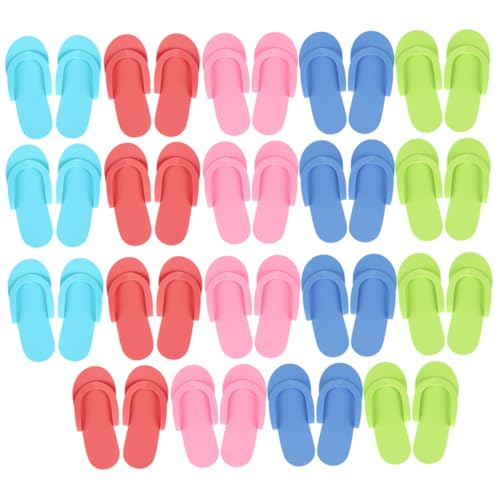 NIYANGLE 24 Paare EVA Einweg Pediküre Slipper Leichte Spa Hausschuhe Damen Gäste Pantoffeln Praktisch Reisegeeignet Hygienisch und Komfortabel Zufällige Farbe Zufällige Farbe von NIYANGLE