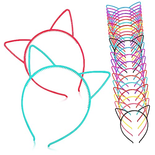 NIYANGLE Stück Stirnband mit Katzenohren Party Farben Halloween-Katzenohr-Stirnband Katzenkopfbedeckung Kostümzubehör Katzenohren Kleinkind Zubehör für Katzenköpfe Katzendekor Plastik von NIYANGLE