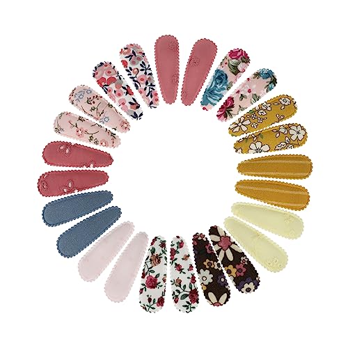 NIYANGLE 24stücke Stoff Haarspangen Dekorative Barrettes Mädchen Haarnadel Haar Zubehör Blumenmusterdesign von NIYANGLE