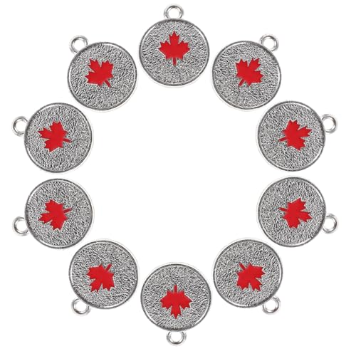 NIYANGLE 25 Stück Anhänger mit Kanada-Flagge für selbstgemachte Armbänder, Ahornblatt-Anhänger, Schmuck, Legierung, Schlüsselanhänger, Zubehör, patriotisches Souvenir für Kanada-Tag-Dekorationen NIYANGLE 25 Stück Anhänger mit Kanada-Flagge für selbstgemachte Armbänder, Ahornblatt-Anhänger, Schmuck, Legierung, Schlüsselanhänger, Zubehör, patriotisches Souvenir für Kanada-Tag-Dekorationen von NIYANGLE