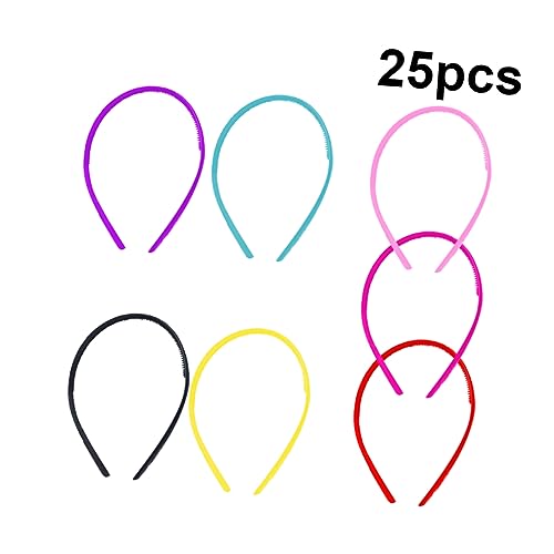 NIYANGLE 25stücke Bonbonfarbene Haarbänder Aus Kunststoff Einfacher Kopfschmuck Gezahntes Haar-accessoire Für Frauen Und Mädchen Zufällige Farbe von NIYANGLE