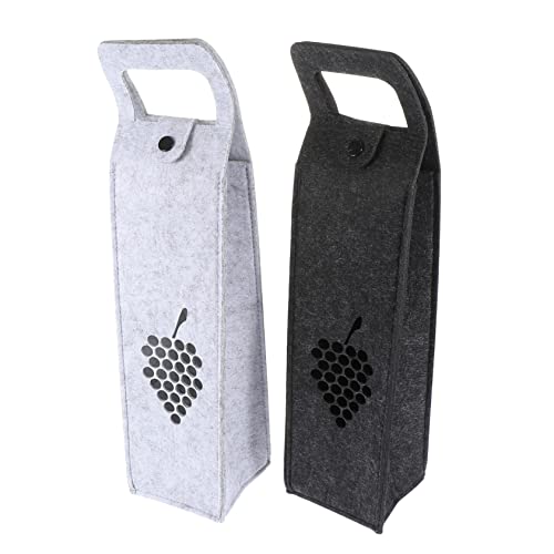 NIYANGLE 2stücke Filztaschen Für Rotwein Tragbar Aus Filz Hellgrau Dunkelgrau Geschenktaschen Für Weinflaschen Wiederverwendbar Praktisch Für Reisen Partys Und Besuche von NIYANGLE