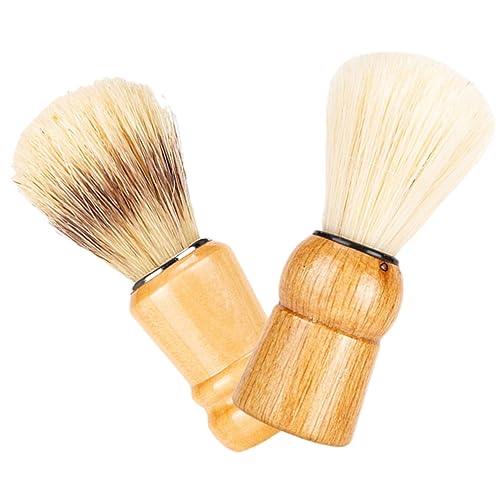 NIYANGLE 2stücke Rasierpinsel Holzgriff Bartpinsel Rasur Zubehör Für Männer Mit Nylonborsten Bartbürste Für Tägliche Bartpflege Und Styling Geeignet Für Heimgebrauch Und Reisen von NIYANGLE
