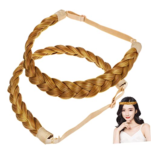NIYANGLE 2stücke Elastisches Haarband Mit Geflochtenem Design Chunky Headband Für Damen Für Haarschmuck Und Lässige Looks Und Anpassbar Hochwertigem Temperaturbeständigem Material von NIYANGLE