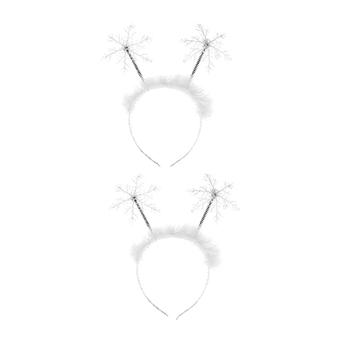 NIYANGLE 2stücke Schneeflocken Haarschmuck Feder-haarband Für Weihnachten Perfektes Party-accessoire Für Mädchen Und Frauen Langlebig Und Vielseitig Einsetzbar von NIYANGLE