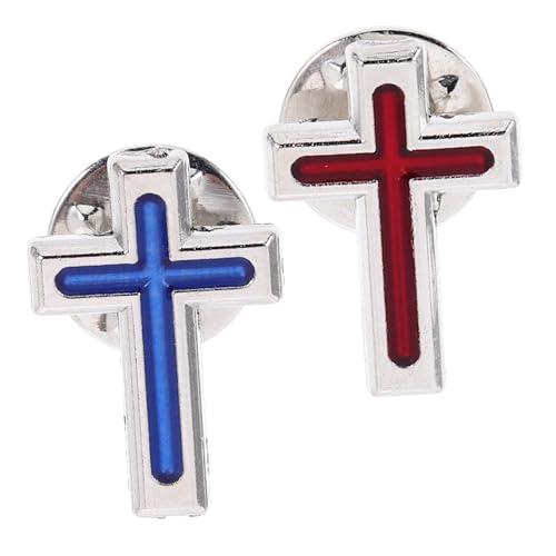 NIYANGLE 2stücke Kreuz Brosche Pin Pin Für Anzug Kreuzanstecknadeln Kreuznadel Anstecknadel Christliche Anstecknadel von NIYANGLE