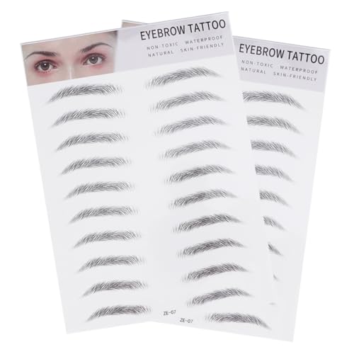 NIYANGLE 2 Stücke Augenbrauen Imitation Augenbrauen Aufkleber für Männer und Frauen Künstliche Transfer Sticker Einfach Anzuwenden für Präzise für Make Up von NIYANGLE
