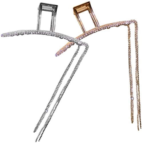 NIYANGLE 2stücke Metall Haarspangen Mit Ketten-design Rutschfeste Haarklammern Für Damen Stilvolle Haaraccessoires Für Dünnes Und Dickes Haar von NIYANGLE