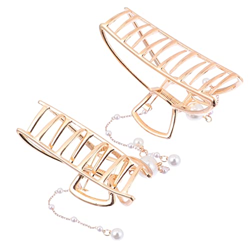 NIYANGLE 2stücke Haarklammern Mit Perlen Große Haarklammern Mit Quasten Haarschmuck Für Frauen Clip-haarschmuck Mit Perlen Für Frisuren von NIYANGLE