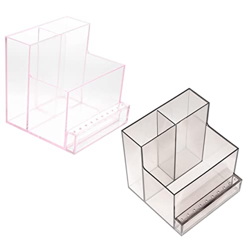 NIYANGLE 2stücke Nagelbohrer Box Aufbewahrungsbox Für Nagelbohrer Organizer Für Nageldesign Und Polierwerkzeuge Für Nagelstudios Und -projekte von NIYANGLE