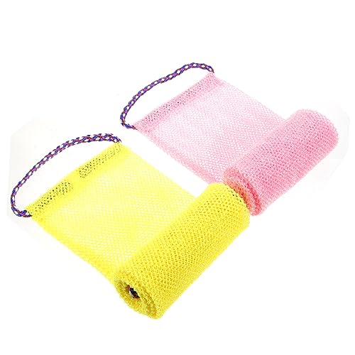 NIYANGLE 2Stücke Rückenschrubber Handtücher Afrikanisches Wäschenetz für Effektives Peeling für Nacken und Beine Hautschonend und Leicht zu Reinigen von NIYANGLE