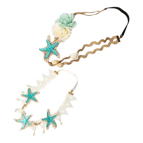 NIYANGLE 2stücke Stirnband Mit Perlen Und Muschel-verzierung Elastisches Spitzen-haarband in Zwei Verschiedenen Mustern Verstellbar Und Bequem Für Damen Every Age Und Frisur NIYANGLE 2stücke Stirnband Mit Perlen Und Muschel-verzierung Elastisches Spitzen-haarband in Zwei Verschiedenen Mustern Verstellbar Und Bequem Für Damen Every Age Und Frisur von NIYANGLE