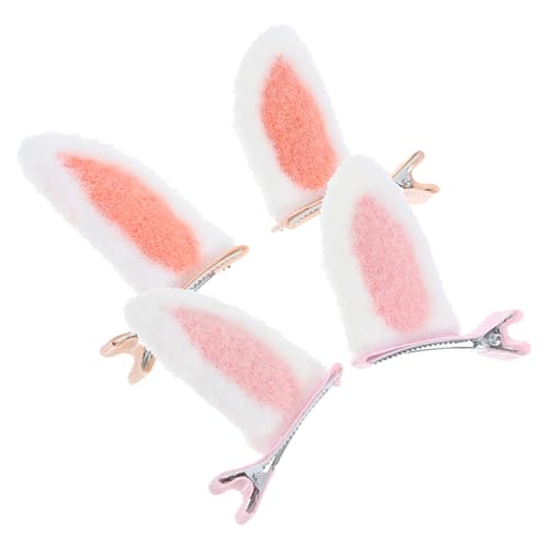 NIYANGLE 2paare Hasenohren-haarspangen Plüsch Und Legierung Süße Haarschmuck Für Mädchen Und Teenager Ostern-kosmetik Verspielte Haaraccessoires von NIYANGLE