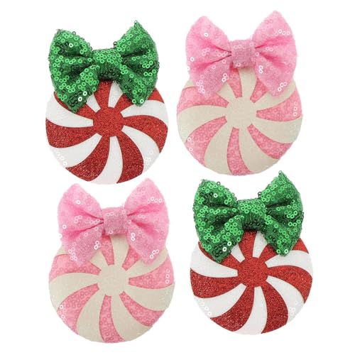 NIYANGLE 2paare Christmas Hair Clips Glitzernde Weihnachts-haarspangen Mit Schleifen Für Und Mädchen Haaraccessoires Für Festliche Anlässe Und Partys von NIYANGLE