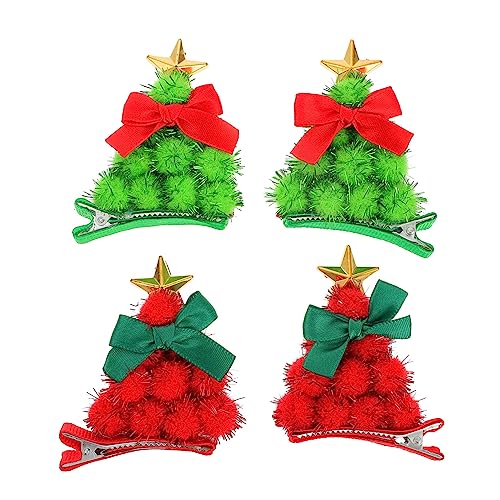 NIYANGLE 2paare Weihnachtsbaum Haarschmuck Kreative Haarspangen Für Festliche Looks Accessoire Für Damen Zu Weihnachten von NIYANGLE