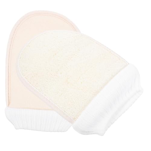 NIYANGLE 2stücke Körperpeelinghandschuh Aus Luffa Badehandschuh Für Peeling Entfernt Abgestorbene Hautzellen Tiefenreinigung Für Männer Und Frauen Spa-handschuh Bad Peeling Handschuh von NIYANGLE
