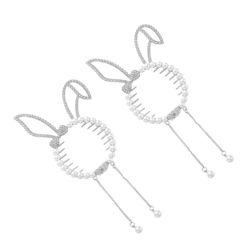 NIYANGLE 2stücke Bun Clips Mit Kaninchenohren Süße Und Stilvolle Haarschmuck Für Mädchen Leichte Haarbunde Für Alltag Partys Und Auftritte von NIYANGLE