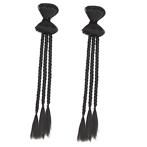 NIYANGLE 2stücke Geflochtene Pferdeschwanzverlängerung Synthetische Haarverlängerung Für Frauen Mädchen Mit Bogen Für Party Hochzeit Cosplay von NIYANGLE