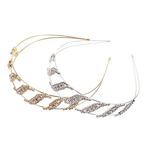NIYANGLE 2stücke Glitzernde Strass-stirnbänder Für Hochzeiten Und Partys Jeweled Kristall Haaraccessoires Für Erwachsene von NIYANGLE