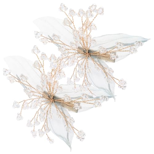 NIYANGLE 2stücke Grünes Mit Haarspange Schmuck Für Damen Hochzeit Braut Accessoire Kopfschmuck Frauen Haarclip von NIYANGLE