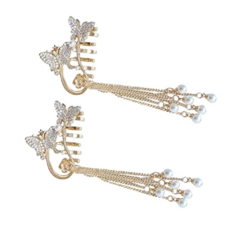 NIYANGLE 2stücke Haarklammer Schmetterling Mit Quaste Elegante Haarklipps Für Frauen Für Partys Geburtstage Feiertage Und Fotoshootings Haltbar Und Haarschonend von NIYANGLE