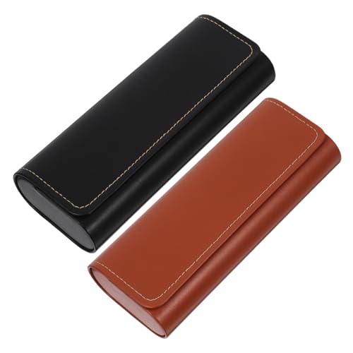 NIYANGLE 2stücke Hartschalen-brillenetui Mit Magnetverschluss Aus Kunstleder Tragbare Brillenaufbewahrungsboxen Für Damen Und Herren Sonnenbrillenbox von NIYANGLE