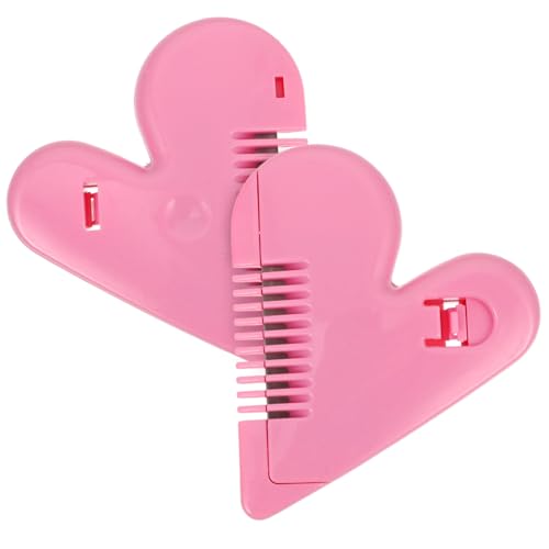 NIYANGLE 2stücke Kammsatz Aus Edelstahl Mit Kunststoff-bang-haartrimmer Tragbarer Herzförmiger Bang-trimmkamm Praktisches Haarschneidewerkzeug Für Frauen Und Damen von NIYANGLE
