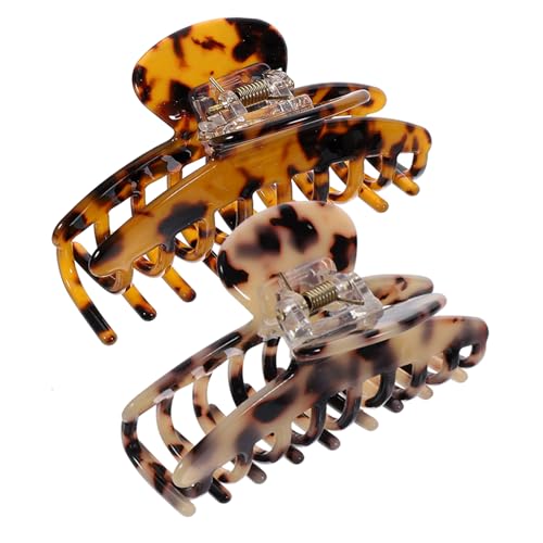 NIYANGLE 2stücke Leoparden Haarspangen Für Damen Große Kieferklammern Robuste Haarclips Stylische Haarklammern Für Täglichen Gebrauch von NIYANGLE
