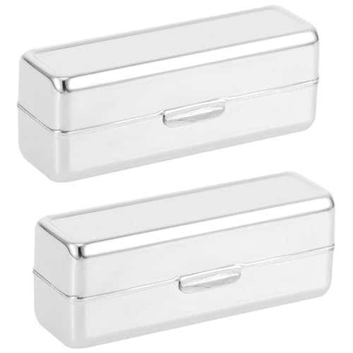 NIYANGLE 2stücke Lippenstift-aufbewahrungsbox Mit Spiegel Make-up-organizer Aus Langlebigem Material Tragbar Für Hosentasche Für Lippenstifte Lipgloss Und Ätherische Ölroller von NIYANGLE