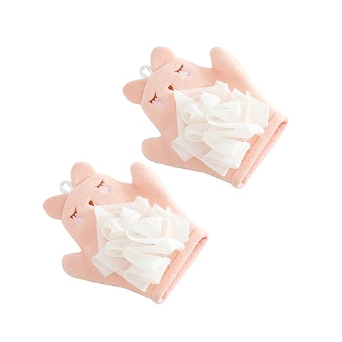 NIYANGLE 2stücke Multifunktionale Duschschwämme Und Peeling-handschuhe Für Körperpflege Für Mädchen Und Erwachsene Sanftem Rosa Für Bessere Und Hautpflege von NIYANGLE