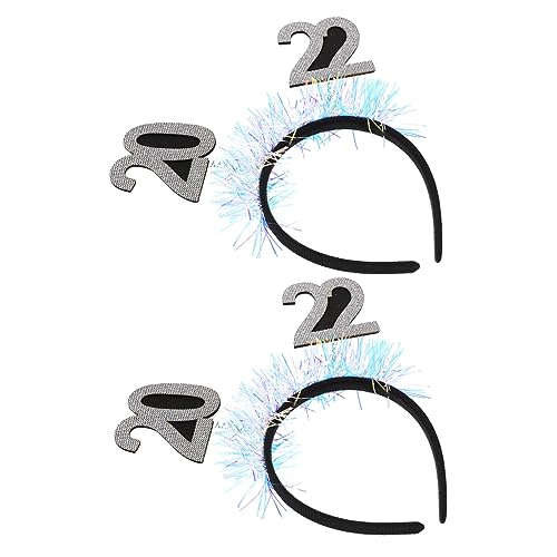 NIYANGLE 2stücke Neujahr Haarschmuck Digitale Haarspangen Für Weihnachten Und Silvester Vielseitiger Kopfschmuck Für Frauen Festliche Haarbänder Für Partys Und Feiern von NIYANGLE