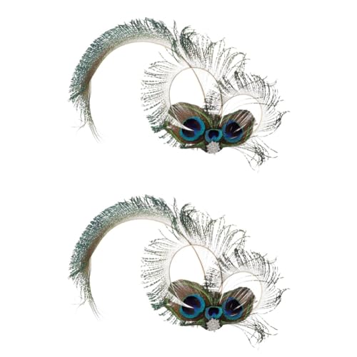 NIYANGLE 2stücke Peacock Fascinator Haarclip Mit Funkelnden Strasssteinen Retro-design Für Hochzeiten Gartenpartys Und Teeveranstaltungen Handgefertigtes Accessoire von NIYANGLE