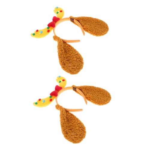 NIYANGLE 2stücke Rentiergeweih Haarreifen Mit Plüsch Hundeohren Stirnband Tier Kopfbedeckung Für Weihnachten Halloween Party Cartoon Hund Cosplay Zubehör Für Kleinkinder Und Erwachsene von NIYANGLE