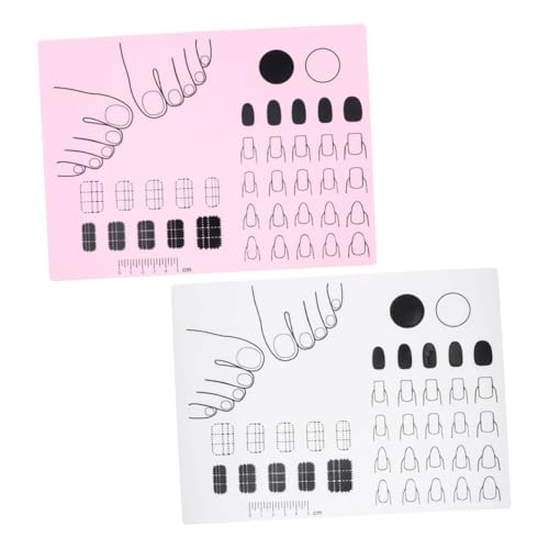 NIYANGLE 2stücke Silikon-nageltrainingsmatte Für Üben Und Gestalten Mit Farbbereichen Und Stempelkissen Praktisch Für Nageldesign Und Farbexperimente von NIYANGLE