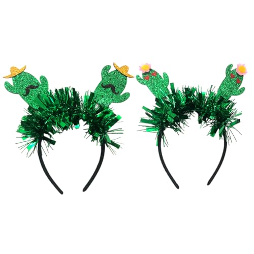 NIYANGLE 2stücke Stirnband Grün Haarreif Performance Haarband Kreativer Kopf Floraler Haarreif Entzückendes Stirnband von NIYANGLE