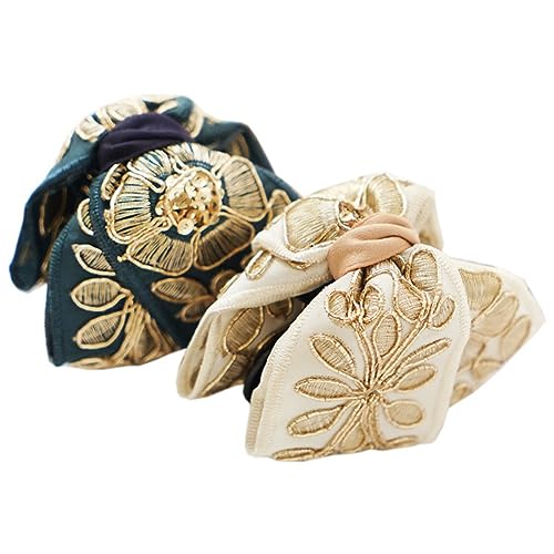 NIYANGLE 2stücke Stoff Haarklammern Blumenmuster Damen Haarzubehör Haarspangen Für Mädchen Schule Party Büro Frisuren Styling Tool Haltbare Clips von NIYANGLE