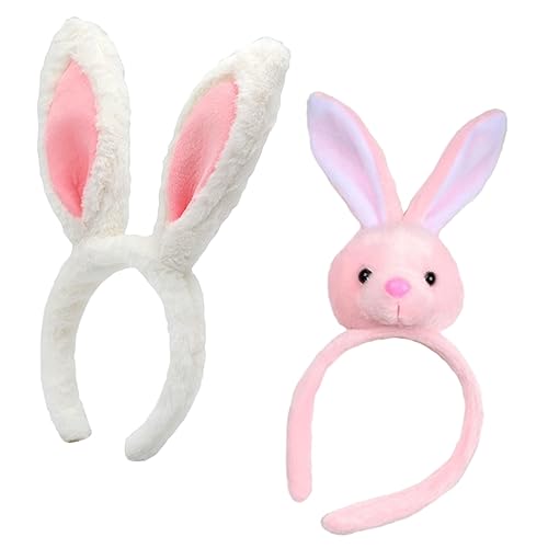 NIYANGLE 2stücke Süße Hasenohren Haarbänder Adorable Bunny Ear Stirnbänder Für Ostern Für Partys Und Make-up Praktische Haaraccessoires Für von NIYANGLE