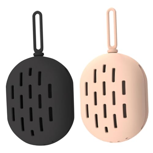 NIYANGLE 2stücke Tragbare Silikon Aufbewahrungsbox Für Make-up Schwämme Mit Belüftungsöffnungen Kosmetik Organizer Für Reisen Für Beauty-fans von NIYANGLE