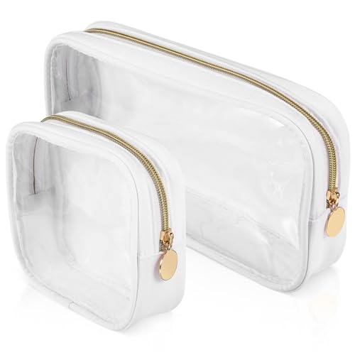 NIYANGLE 2stücke Transparente Kosmetiktaschen Mit Reißverschluss Vielseitige Make-up-Taschen Für Reise Und Alltag Robustem Und Mittelgroß Für Damen Und von NIYANGLE