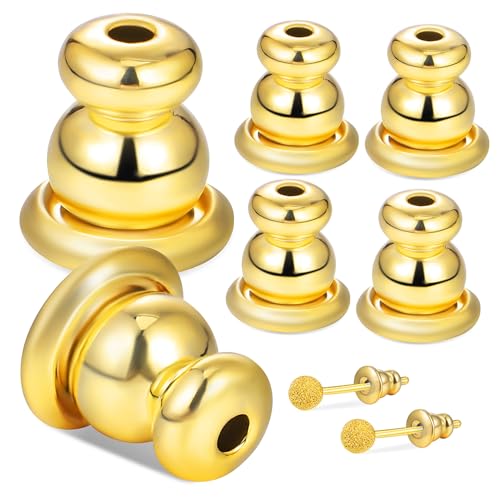 NIYANGLE 3 Paare Ohrstecker Rückseiten Metall Goldfarbig Sicherer Verschluss Ohrläppchenhalter Frauen Ohrring Verschluss Stopper für Hängende Ohrstecker NIYANGLE 3 Paare Ohrstecker Rückseiten Metall Goldfarbig Sicherer Verschluss Ohrläppchenhalter Frauen Ohrring Verschluss Stopper für Hängende Ohrstecker von NIYANGLE