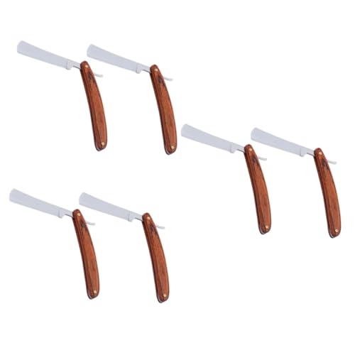 NIYANGLE 3 Sätze Farbiger Holzrasierer Doppelt Rasierapparat Klingen Werkzeug Rasierrasierung Für Männer Rasieren Herrenrasierer Rostfreier Stahl Brown 2 Stücke * 3 von NIYANGLE