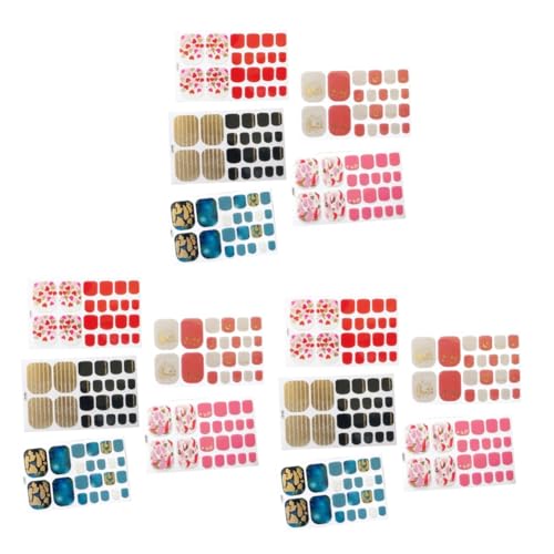 NIYANGLE 3 Sätze Fußnagel Aufkleber Goldfolie Zehennagel Kunst Sticker Für Kreative Designs Zufälligen Mustern Für Partys Und Besondere Anlässe 5 Blätter * 3 von NIYANGLE