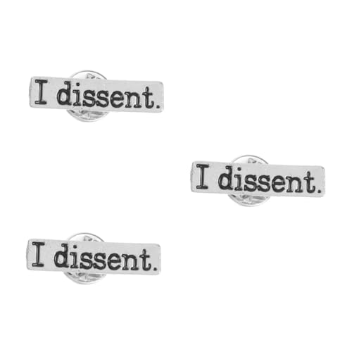 NIYANGLE 3 Stck Moderne Buchstaben Brosche Silberfarbenem Legierungsmetall Zierliche Anstecknadel für Hemdkragen Vielseitiges Mode Accessoire für Kleidung Taschen Schals und Jacken von NIYANGLE