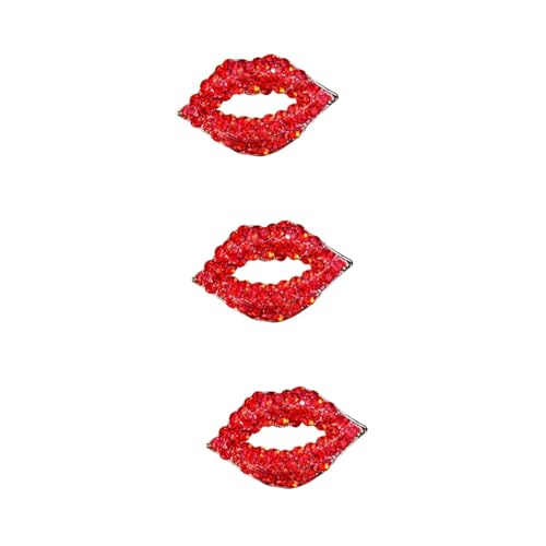 NIYANGLE 3 Stck. Manschettenknöpfe Mit Sternknöpfen Stift in Lippenstiftform Wäscheklammer Frauenschmuck Rot Legierung Strass von NIYANGLE