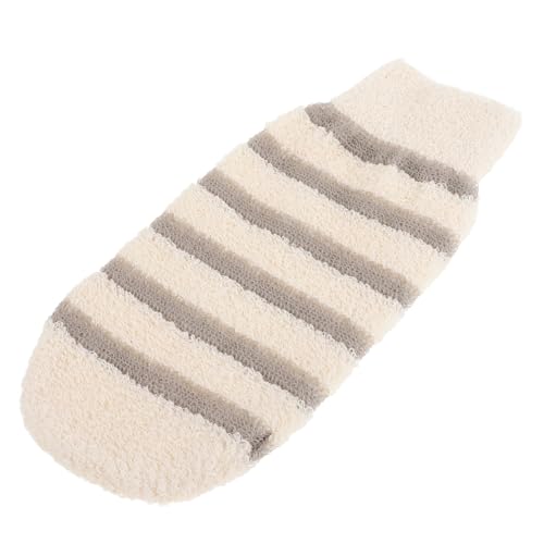 NIYANGLE 3 Stück Badetuch Handschuhe Peeling-duschhandschuhe Peeling-handschuhe Badehandschuh Peelinghandschuh Dusche Bathhandschuh Duschhandschuh Peeling Flachs Beige von NIYANGLE